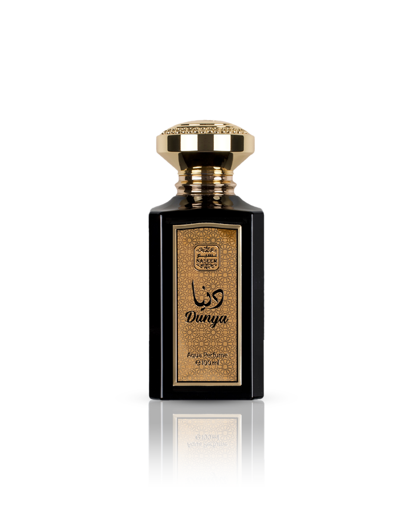 Dunya aqua perfume bottle showcased against a white background.