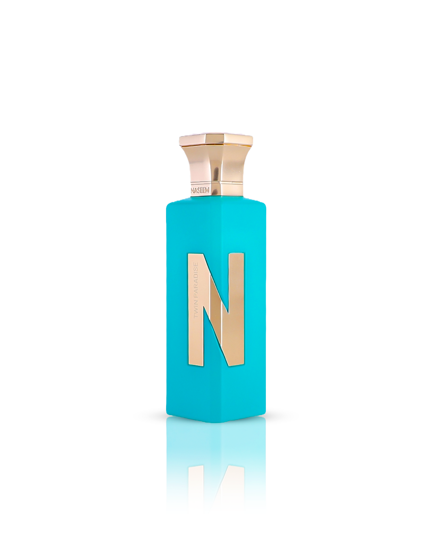 TWIN PARADISE perfume bottle showcased against a white background.