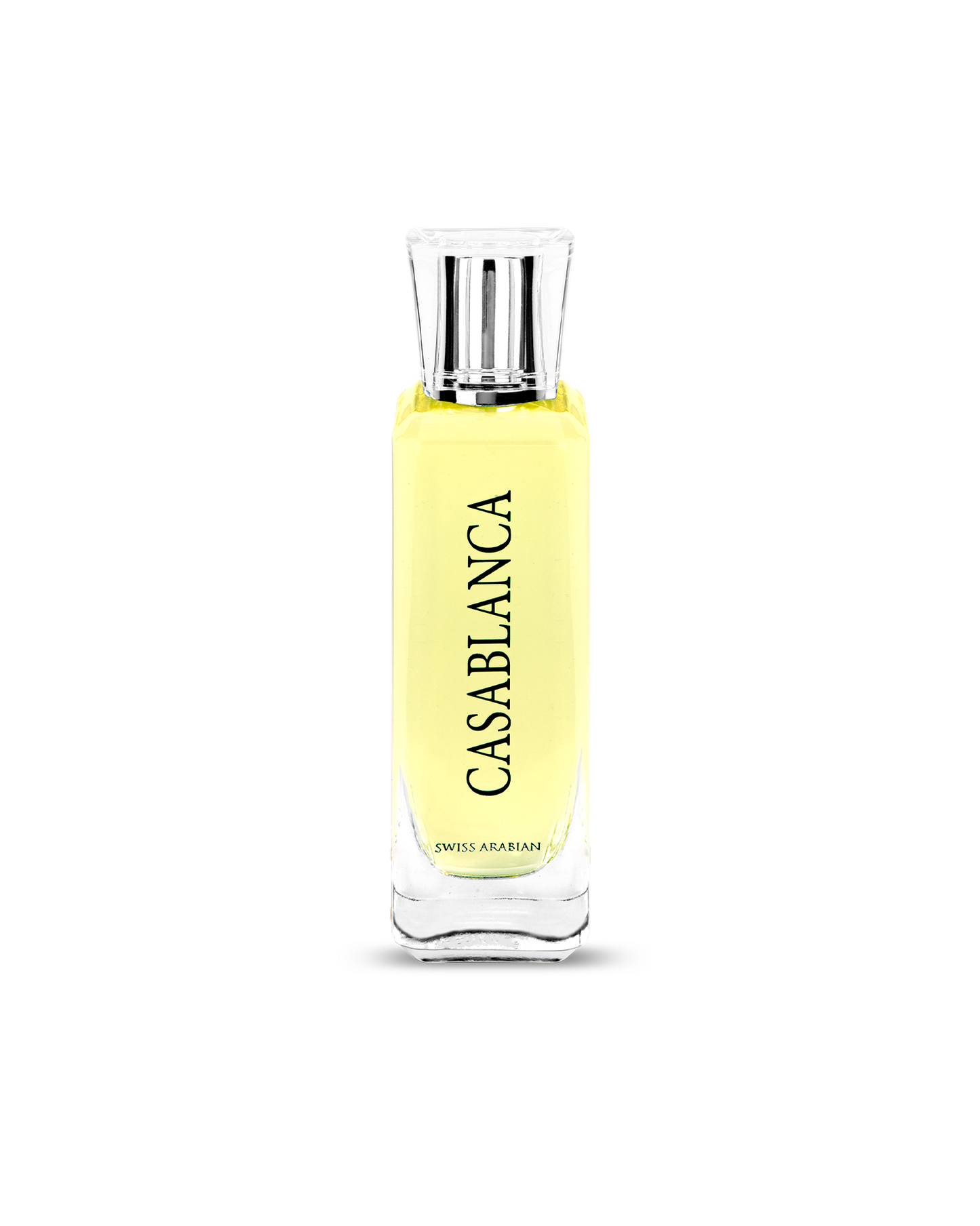 swiss arabian casablanca perfume bottle against white background