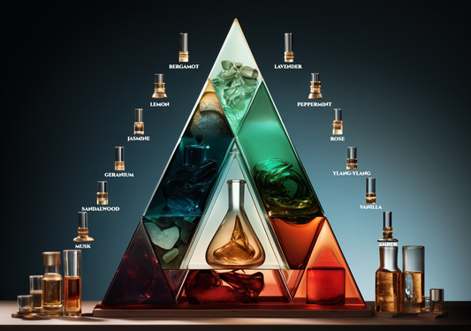 Fragrance Pyramid,Sandalwood, Vanilla, Musk, Amber, Jasmine, Rose, Ylang-Ylang, Geranium, Bergamot, Lavender, Lemon, Peppermint