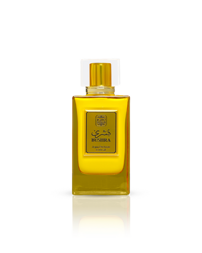 BUSHRA Aqua Parfum bottle with white background.