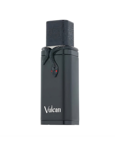 French avenue Vulcan black fragrance bottle with snake detail.