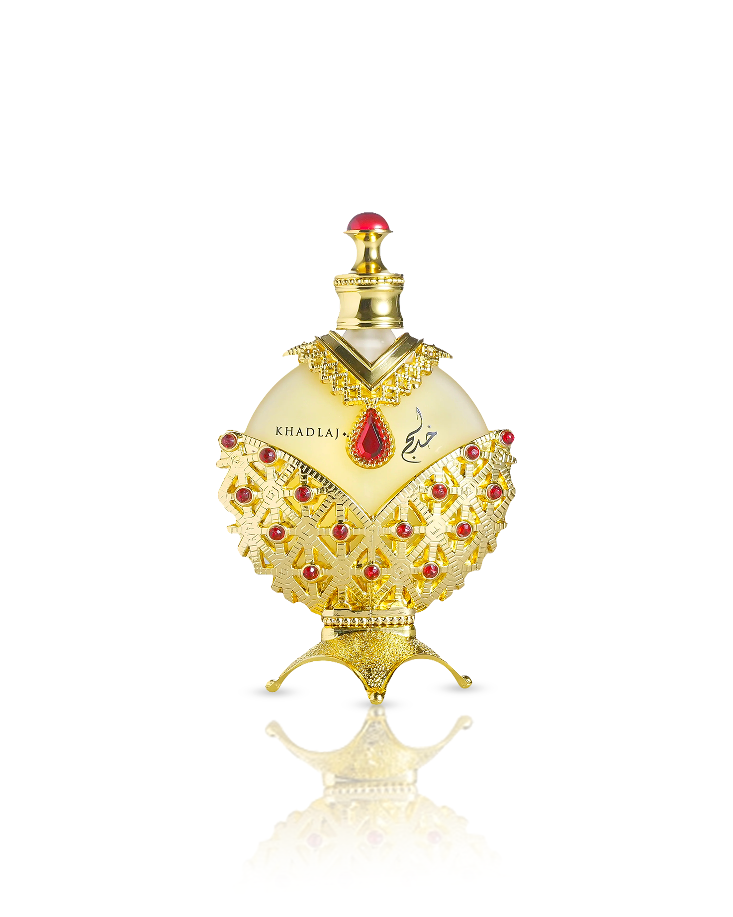 Hareem Al Sultan Gold perfume bottle showcased against a white background.