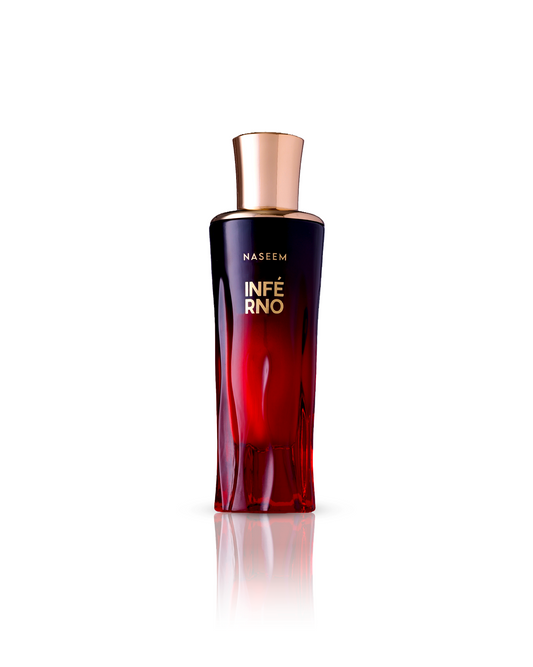 Inferno perfume bottle showcased against a white background.