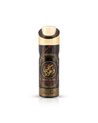 Sabha wa Oud deodorant bottle showcased against a white background.