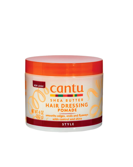 Cantu Shea Butter Hair Dressing Pomade for smoothing edges and flyaways, 4 oz jar for afro hair and all type hair.