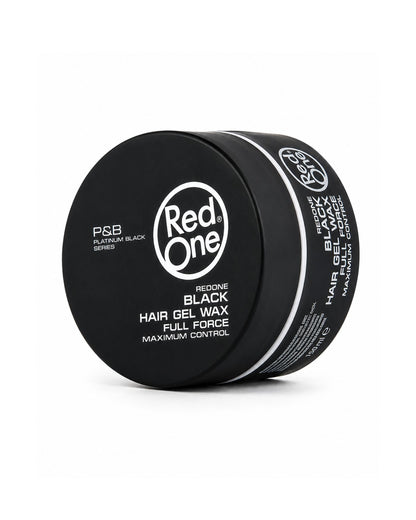 Red One Black Hair Gel Wax container designed for maximum control and strong hold styling.