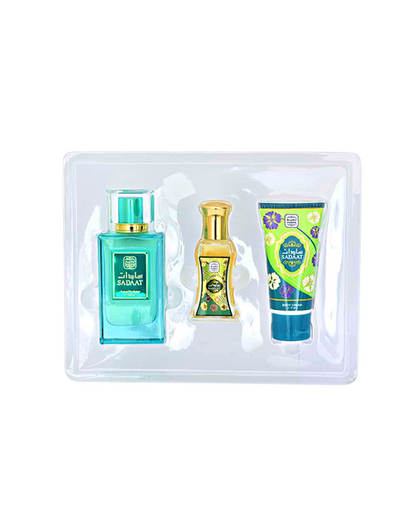 sadaat gift set include sadaat perfume roll on perfume oil and body cream