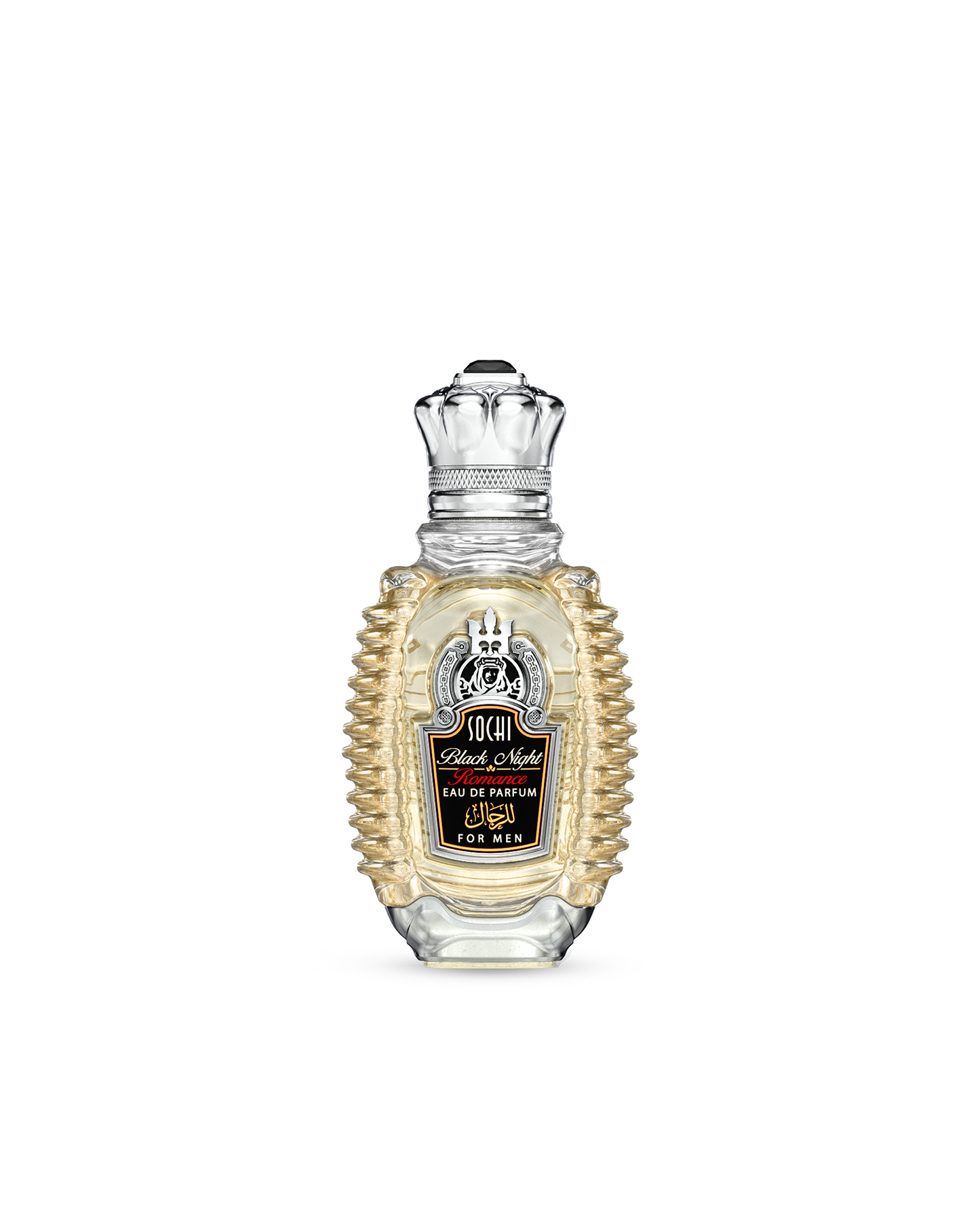 sochi black night romance perfume bottle showcased against a white background.